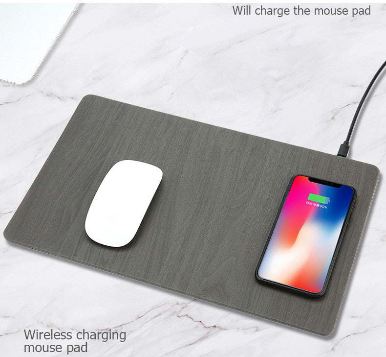 Wood Grain Wireless Charger Mousepad - quickshopping247