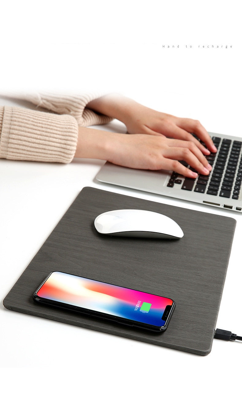 Wood Grain Wireless Charger Mousepad - quickshopping247