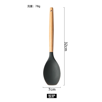 Wood Handle Silicon Cookware - quickshopping247