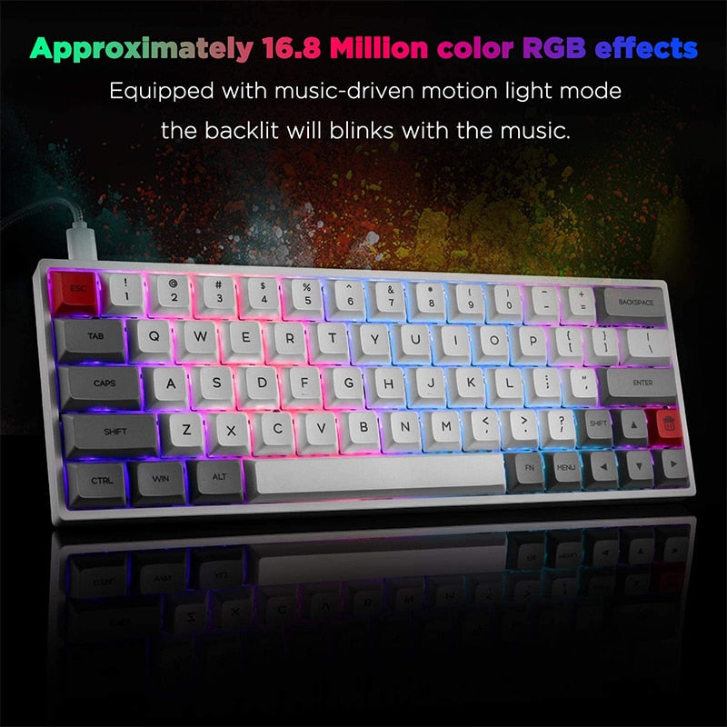 Swappable Mechanical Wireless Bluetooth Gaming Keyboard - quickshopping247