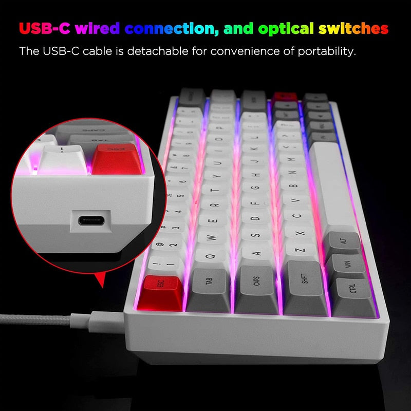 Swappable Mechanical Wireless Bluetooth Gaming Keyboard - quickshopping247