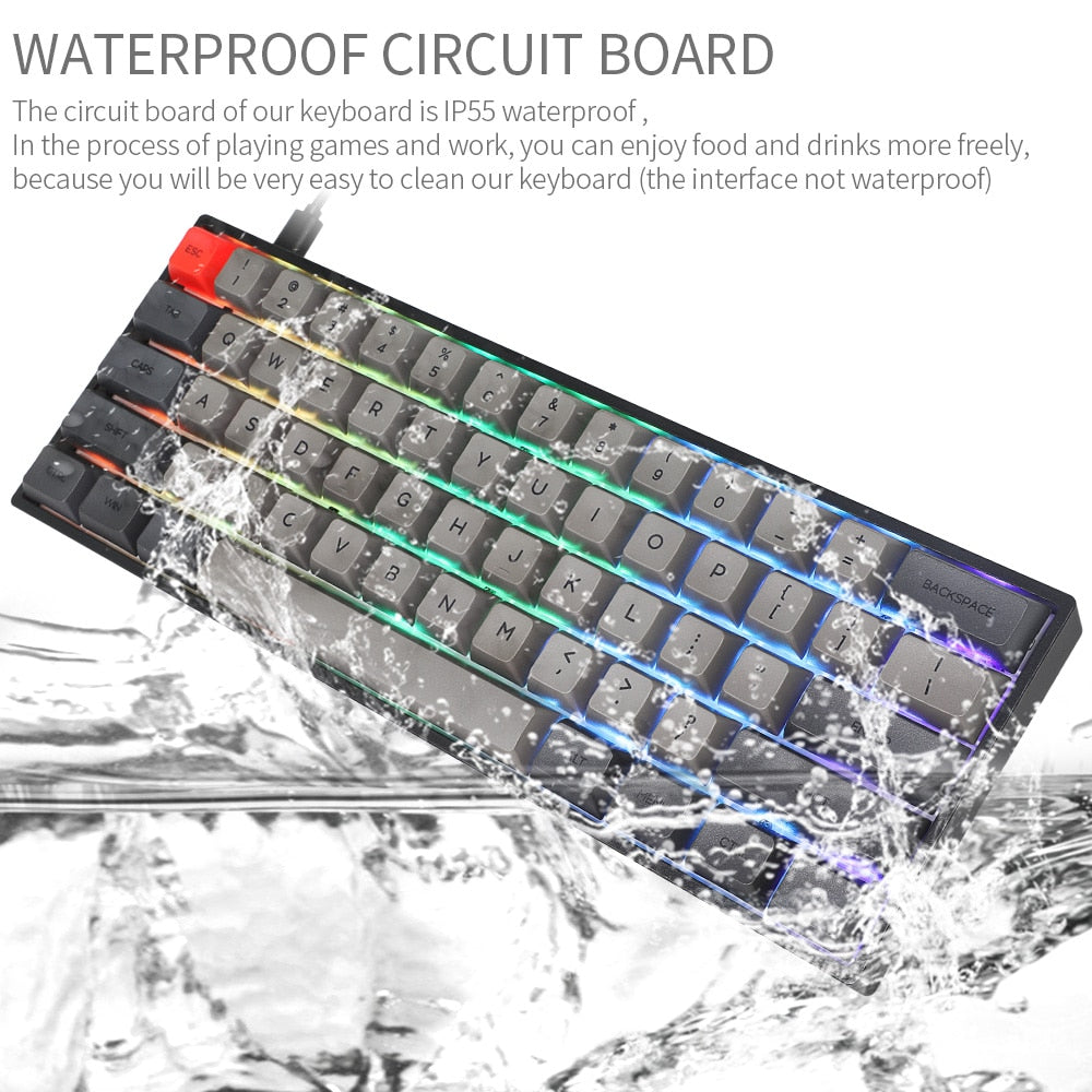 Swappable Mechanical Wireless Bluetooth Gaming Keyboard - quickshopping247
