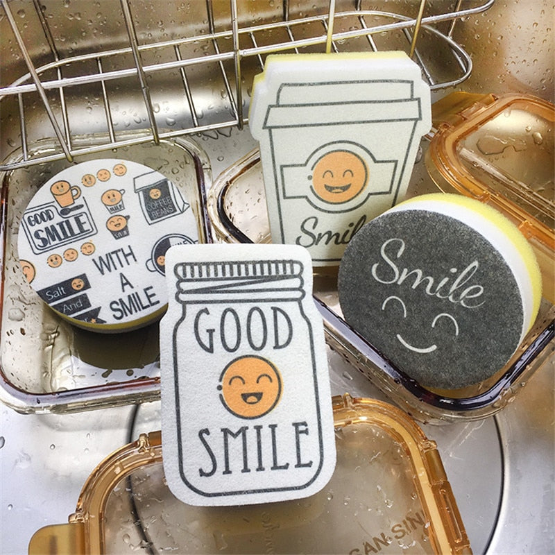 4PCS Creative Smiley Face Thick Sponge - quickshopping247