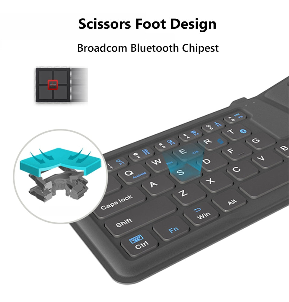 Portable Folding Mini Bluetooth Keyboard - quickshopping247