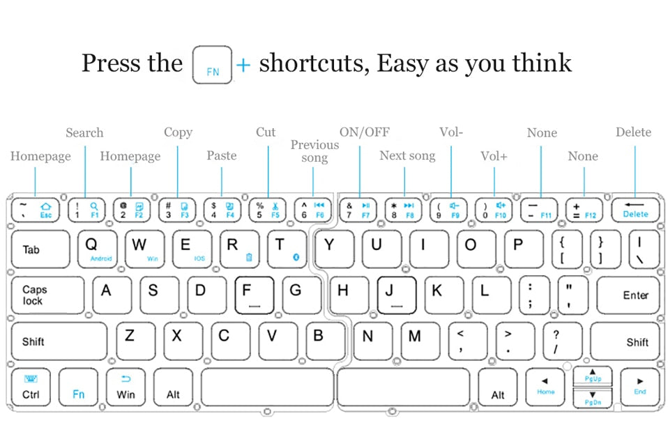 Portable Folding Mini Bluetooth Keyboard - quickshopping247