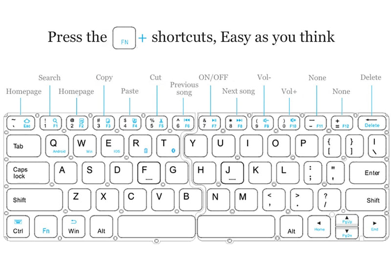 Portable Folding Mini Bluetooth Keyboard - quickshopping247