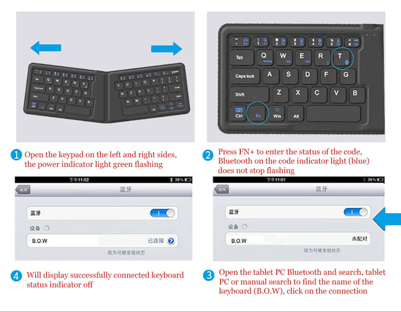 Portable Folding Mini Bluetooth Keyboard - quickshopping247