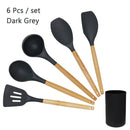 Silicone Wooden Handle Non-stick Cookware Kitchen Tools - quickshopping247