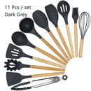 Silicone Wooden Handle Non-stick Cookware Kitchen Tools - quickshopping247