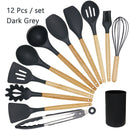 Silicone Wooden Handle Non-stick Cookware Kitchen Tools - quickshopping247