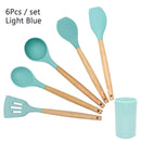 Silicone Wooden Handle Non-stick Cookware Kitchen Tools - quickshopping247