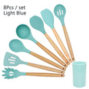 Silicone Wooden Handle Non-stick Cookware Kitchen Tools - quickshopping247