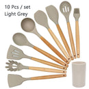 Silicone Wooden Handle Non-stick Cookware Kitchen Tools - quickshopping247