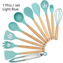 Silicone Wooden Handle Non-stick Cookware Kitchen Tools - quickshopping247