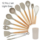 Silicone Wooden Handle Non-stick Cookware Kitchen Tools - quickshopping247