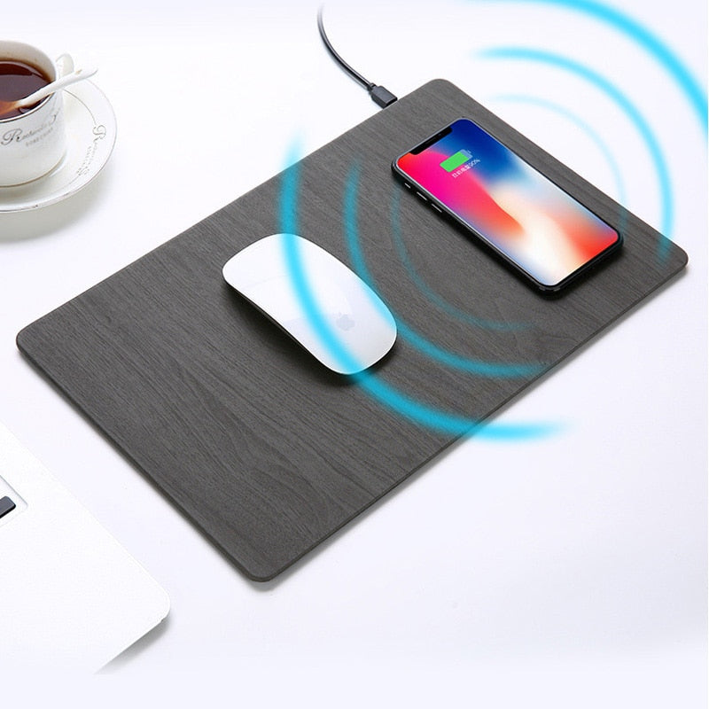 Wood Grain Wireless Charger Mousepad - quickshopping247