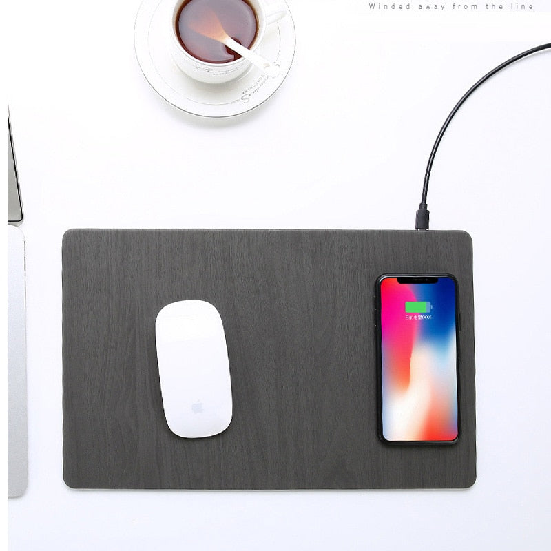 Wood Grain Wireless Charger Mousepad - quickshopping247