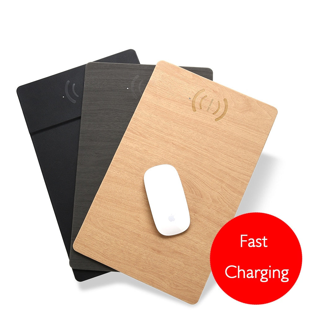 Wood Grain Wireless Charger Mousepad - quickshopping247