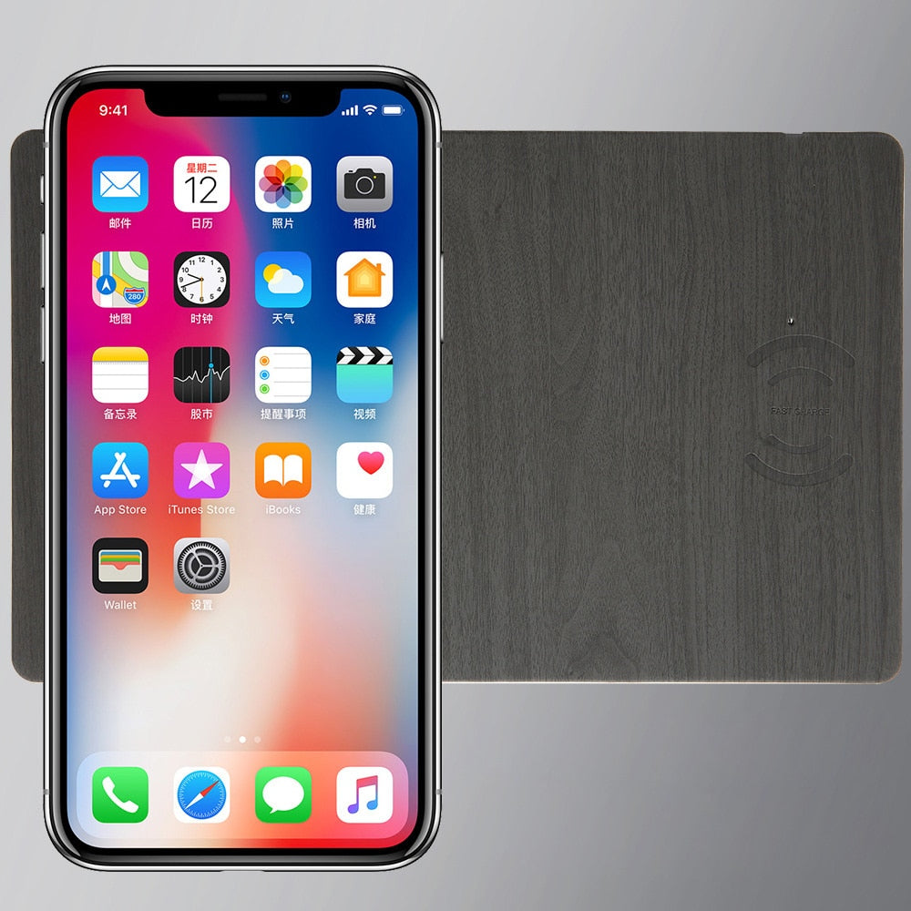 Wood Grain Wireless Charger Mousepad - quickshopping247