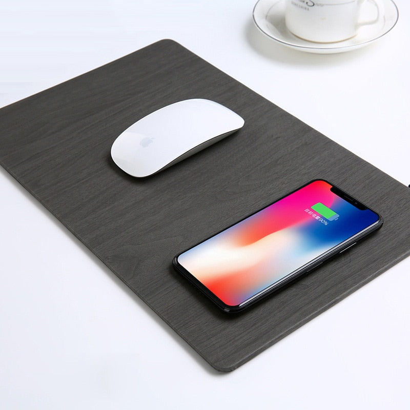 Wood Grain Wireless Charger Mousepad - quickshopping247